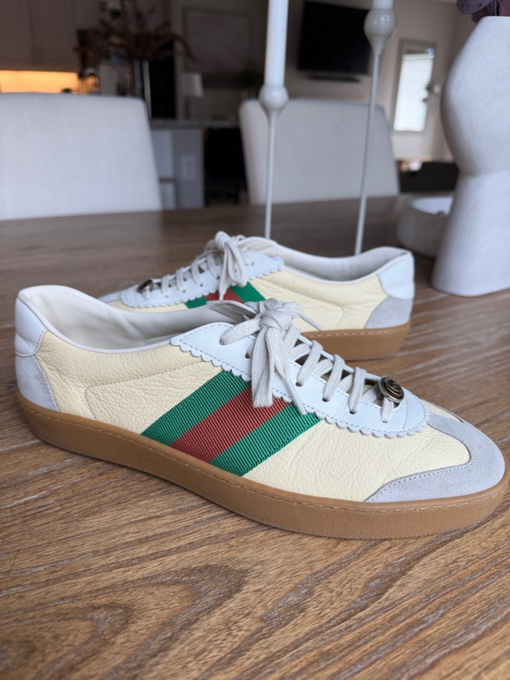 Gucci G74 Web Low ‘Oatmeal’ Sneakers - Picture 6 of 9